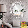 3D Sunflower Mirror Wall Stickers 1mm Thick Round Acrylic Living Room Bedroom TV Background Wall Decals Marriage Room Entrance Home Decorations Antique Gift Center. 