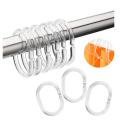 12Pcs/Box Clear Plastic Curtain Rings Set Shower Curtain O Rings Hooks Gliding On Standard Shower Rods Easy To Install. 