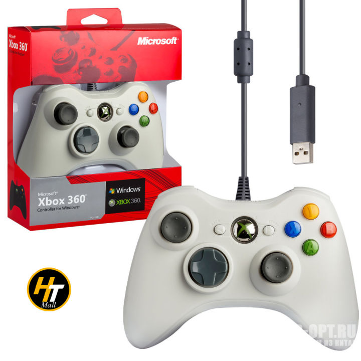 XBOX 360 Controller Wired - For XBOX 360 Console & Also Compatible With PC (WHITE)