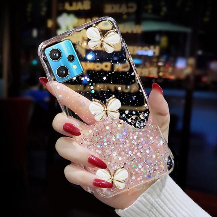 YUXING Cover Transparente Glitter per Realme 12 ProPlus Pro+ / Realme 12 Pro 5G, Ragazze Donna Flora Motivo Custodia Bling Sottile, Antiurto Scintillante TPU Case (Blue