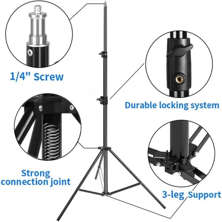APKINA%209.2ft/2.8m%20Light%20Stand,%20Heavy%20Duty%20All%20Metal%20Tripod%20Stand,%203%20Way%20Mounting%20Interface%20&%20Metal%20Locking%20Knobs,%20Max%20Load%2011lb/5kg%20-%20Image%205