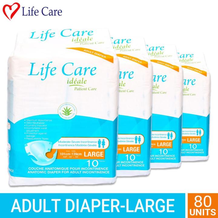 LifeCare Adult Patient Diapers Disposable 80s Diapers - Large