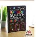 Art And Drawing Colorful Scratch Paper Drawing Pad With Wooden Pen For Kids, Students-Stationery Gifts. 
