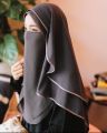 beautiful instant double loops hijab scarf with naqab for girls & womens. 