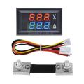 DC 100V 100A 3 Digit 5 Wires Red-Blue Digital LED Display Voltmeter With Shunt DC Volt/Amp Indicator by Electrica. 