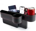 Car Seat Gap Filler, 2 PCS Multifunctional Car Seat Organizer with Cup Holder, Car Console Side Organizer for Cellphones, Wallets, Keys, Coin, Cards, Sunglasses, Passenger Side & Driver Side - Black. 