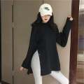 Side Button Long T-Shirt O-Neck for Women, Stylish and Comfortable. 