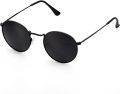 AlRashid Shopping Store Round Sunglasses Black Frame , Black Lens For man Woman Free Gift Box Clean Cloth. 