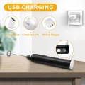 Coffee Beater Milk Frother, USB Rechargeable, 3-Speed Adjustable, Handheld Electric Foam Maker with 2 Stainless Whisks, Egg Beater Mini Blender Drink Mixer for Coffee, Cappuccino, Latte, Hot Chocolate, Eggs Mix. 