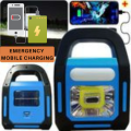 Rechargeable Emergency Flash Light with COB LED 3 Light Source Multifunctional Portable use for Household Load Sheading Outdoor Camping Automobile & emergency mobile charging power bank. 