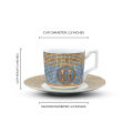 12 Pcs Tea Cups Set of 6- Ceramic Kehwa Set with Saucer 50 ml- Groovy Queen kehwa Set- small size. 