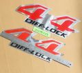 Toyota Hilux Vigo 4 X 4 Diff lock side stickers 09 Inches Silver 02 PCS. 