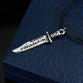 Supernatural Knife Letter Necklace Fashion Knife Kurdish Ruby Blade Retro Pendant Movie Jewelry Accessories. 