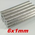 pack of Small Round Super Strong neo-dymium Magnets Size 6X1Mm. 