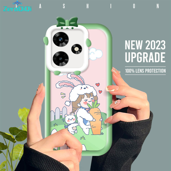 ZeroQiQi for Infinix Hot 30 Play Back Cover Flower Girl Monster Lens Phone Case Thin Soft Drop Resistant Protective Cover