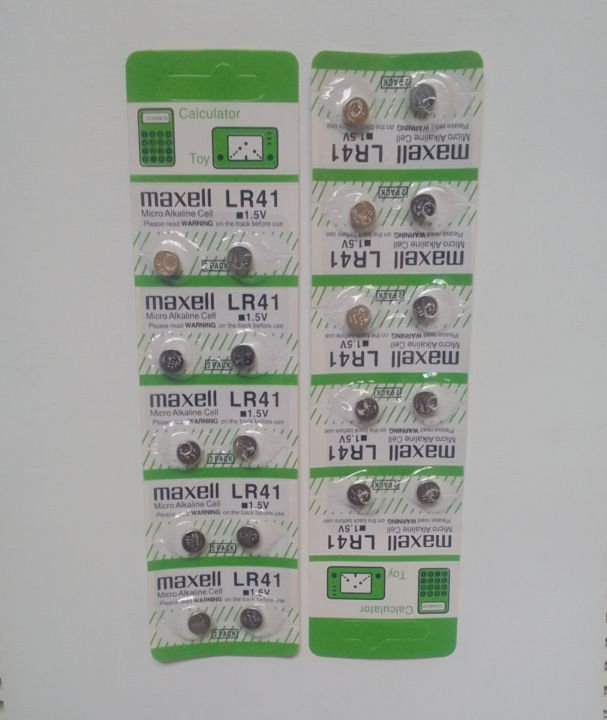 Maxell LR41 Alkaline Button Cell 1.5V Battery (Pack of 10) – Compatible with AG3, 192, 392A, SR41, LR736, CX41