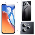 Xiaomi Redmi 12 Glass Protector Polish Screen Tempered + Back Clear Jelly Protector Soft Film Protection Hydrogel Film Back Protector + Back Rear Camera Protector 9H Gorilla Flexible Protection For Redmi 12. 