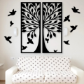 Wooden Olive Tree Wall Art Decoration 2 Pieces Black Quality Gift Ideas Modern Nature Home Office Living Room Bedroom Kitchen New Nordic Style Creative Stylish Adornment Beautiful Cute Painting Souvenir Luxury. 