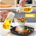 2-in-1 Glass Oil Sprayer and Dispenser, Oil Spray Bottle for Cooking, Oil Dispenser for Kitchen, Oil Bottle Dispenser Spray for Cooking, Air Fryer, BBQ etc, 450ML.. 