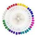 Hijab Pins Fancy Stylish for Hijab and Scarf - long with pearl  8 Multicolored - 40 Pcs in one Card - Metal Pack Of 2 Card. 