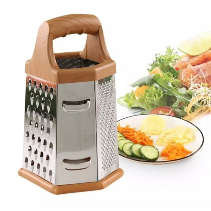 Multifunctional Box Grater With 6-Sided Stainless Steel,for Cheese, Ginger, Vegetables，Garlic，Nutmeg, Chocolate- Easy To Use And Clean