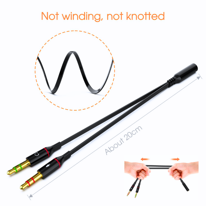 FunBug%203.5mm%20Female%20to%202%20Male%20Headphones%20Splitter%20~%20Mic%20Audio%20Y%20Splitter%20AUX%20Cable%20for%20Computer%20&%20laptop%20~%20Headset%20Adapter%20~%20Single%20pin%20Headphone%20to%20PC%20Convertor%20~%202%20in%201%20connector%20for%20PS4,%20Xbox,%20Tablet,%20Mobile%20-%20Image%205