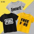 Pack Of 3 - Free Fire, Fortnite, PUBG T-Shirts For Kids. 
