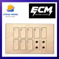 8 Switches+2 Sockets Electric China Fitting Sheet China Switch Board- ECM Metal Series. 