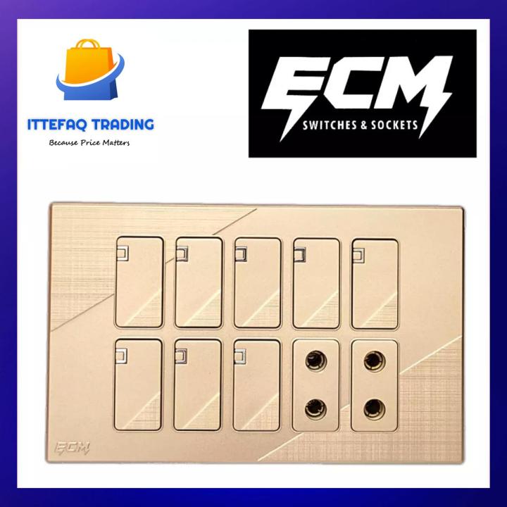 8 Switches+2 Sockets Electric China Fitting Sheet China Switch Board- ECM Metal Series