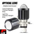 H4 Double Color Bulb, Super Bright Cree Led Chip Projector Lens Bulb H4 Fitting Laser Beam Spot Light Fog Light In Head Light Plug n Play ( Use On Battery ) 6000k High Beam 3000k lo Beam Universal Fitment Honda, Yamaha, Suzuki etc - Motex Auto Line. 