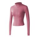 FUYOGI Women's Sports Coat Skinny Zipper Long-Sleeved Tight Clothes Running Fitness Yoga Tops. 