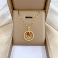 DIEYURO 316L Stainless Steel Red Tulip Flower Pendant Necklace For Women Girl Fashion Clavicle Chain Choker Jewelry Gift Wedding. 