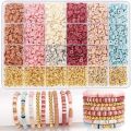 set Ornaments Polymer Clay Bracelet Making Kit Boho Educational Jewelry Making Kit Relaxing Handmade DIY Letter Loose Beads Girls Gifts. 