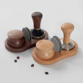 Station Espresso Puck Screen Tamping Distribution Wooden Mat Stand Coffee Presser. 