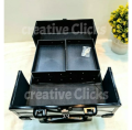 MAKE UP STORAGE BOX, VANITY BOX, ALUMINIUM MAKE UP CASE WITH 4 CANTIEVER STORAGE TRAYS - MEDIUM. 