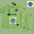 Barcelona Away Kids Football Kit 24-25 Green. 