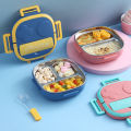 Tedemei original stainless lunch box 2 Grid/Compartments with spoon air tight lunch box. 