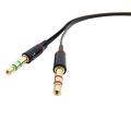 3.5mm TRRS Female to Dual 3.5mm Male Y Splitter Cable for Headset Microphone Audio Sound Conversion Gold Plated Connector for PC and Laptop. 