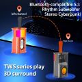 Transparent Wireless Speaker K08 Portable Stereo Bluetooth Compatible 5.3 Crystal Transparent Speaker Rechargeable Smart Speaker, Cyberpunk Style RGB Rhythm Light Breathing 360° Stereo Surround TF Card Support 5W Subwoofer 3D Stereo Pocket Size Speaker. 