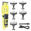 Professional Rechargeable Hair Clipper - Transparent Body - Cordless - Hair Trimmer - with 1 month warranty  - Hair Cutting Machine for Man -  LCD Display - Yellow. 
