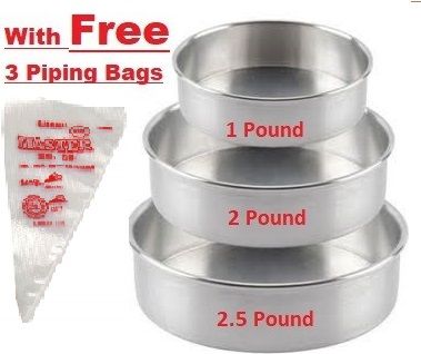 cakepan - Cake mold - 3 pieces cake pan set - 1 Pound Cake pan - 2 Pound Mold - 2.5 Pound Cakepan