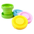 Silicone reusable folding glass-1 Pc - Collapsible Travel Cup - Ultra-Slim Foldable Silicone Cup with Lid for Coffee, Water, Tea - Portable Camping, Hiking, Outdoor Sets - Random Colors. 
