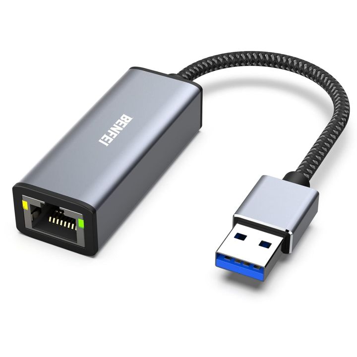 BENFEI USB to Ethernet Adapter, USB 3.0 to 10/100/1000 Gigabit Ethernet LAN Network Adapter Compatible for MacBook, Surface Pro, Notebook PC with Windows7/8/10, XP, Vista, Mac