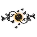 Fancy Wall Clock With butterflies,3D Wooden wall clock Cnc Laser cut design decoration piece item for home, living room ,shops, offices and for gifts. 