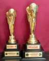 Football Championship Trophies brass metal full size with customized name & logos. 