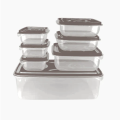 IKEA STYLE FOOD CONTAINERS, THUMB LOCK FOOD CONTAINER, STACKABLE PLASTIC STORAGE BOXES (  7PC SET). 