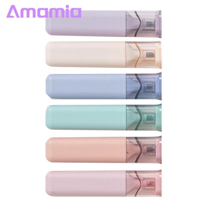 Thick Thin Highlighter Markers 6pcs Axe-shaped Highlighter Pen Set Bright Colors Long-lasting Glitter Markers for Students Colorful Highlighter Markers Glitter Highlighter Pen Set