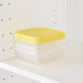 Food container – Set of 3 - transparent / yellow / Blue - PRUTA IKEA - Serving Salad Bowl, BPA-FREE Clear Microwave Safe, Bowls Locking Lid - Rice Container Set Storage Dispenser. 