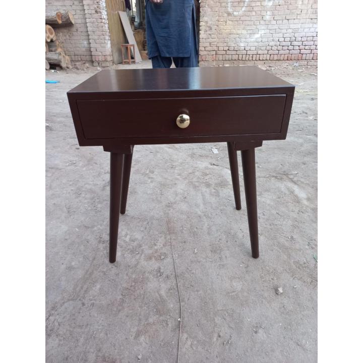 Bed Side Table With Single Drawer ( Brown )