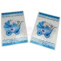 BABY BOY IN A CARRIAGE GOODY BAGS - PACK OF 10 GOODY BAGS - BABY BOY GOODY BAGS. 